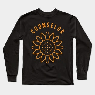 Minimalist sunflower counselor back to school Counselor Long Sleeve T-Shirt